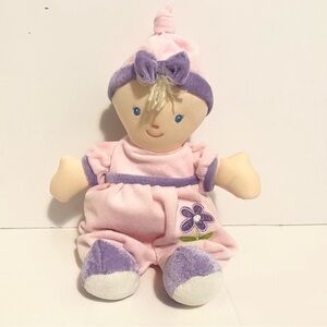 Kids Preferred Baby Doll Plush Purple Pink Flower Toy Glitter Feet 2012 13” Girl